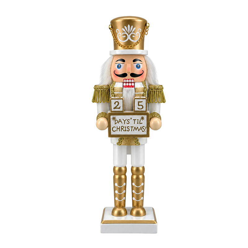 Cascanuez Soldier Calendario Oro y Blanco 25cm 