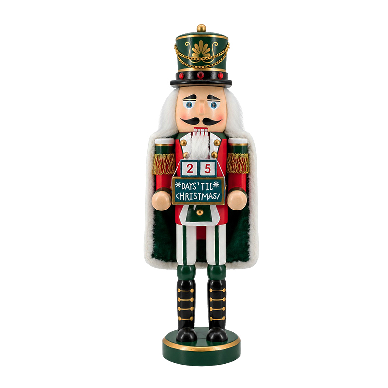 Cascanueces Soldier Calendar Blanco Rojo y Verde 50cm 