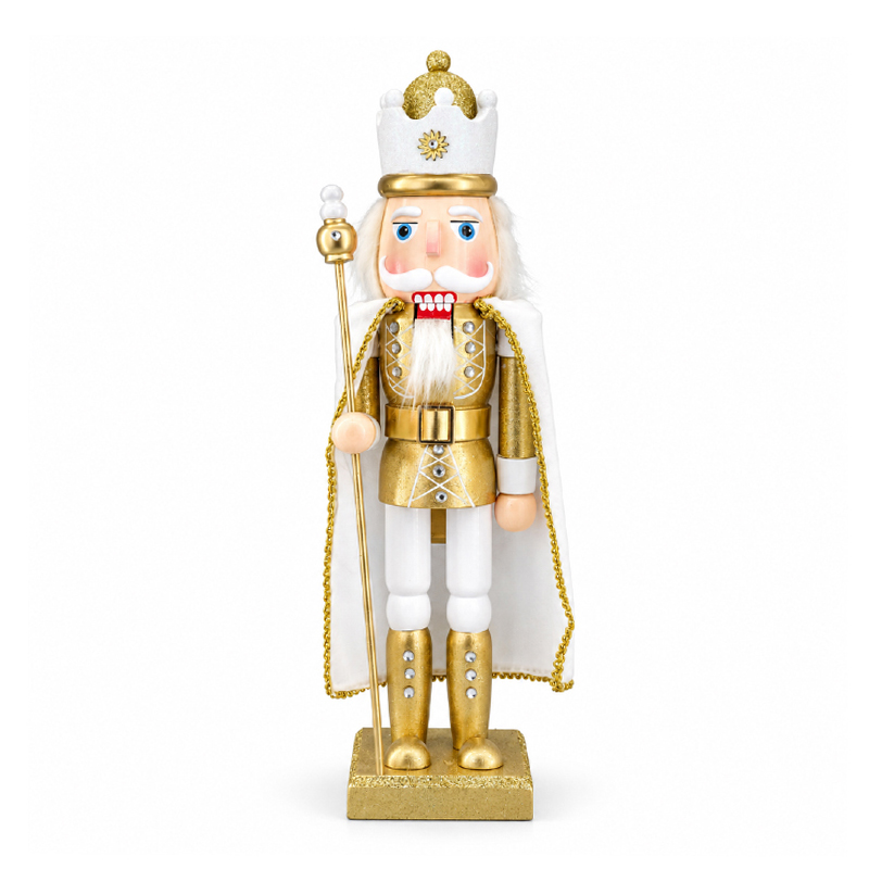 Cascanuez King con Bastón Oro y Blanco 50cm 