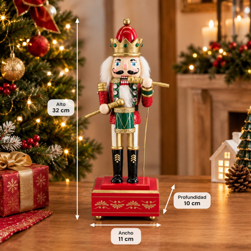 Cascanuez King con Tambor Musical 32cm 