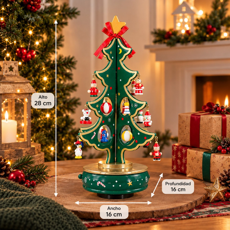 Árbol Musical con Adornos 28cm 