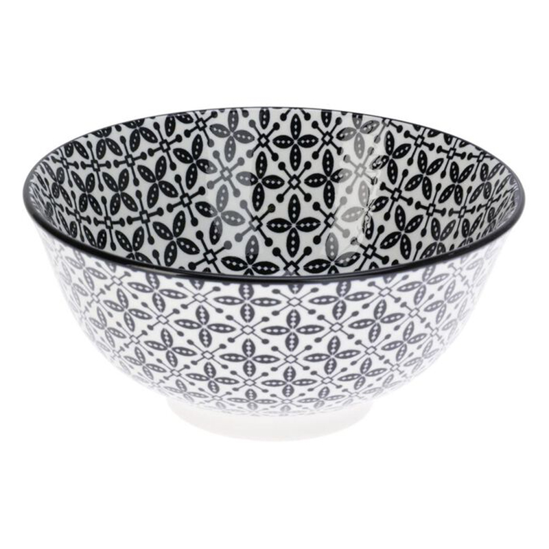 Tazón de Porcelana Mosaico Negro 15.5X7cm 