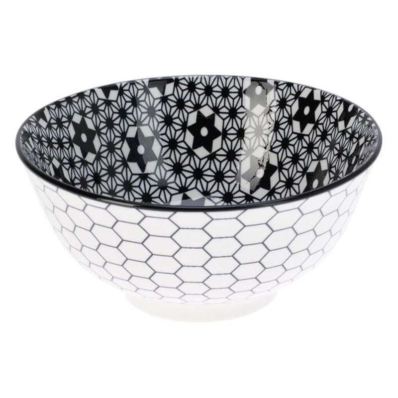 Tazón de Porcelana Mosaico Negro 15.5X7cm 