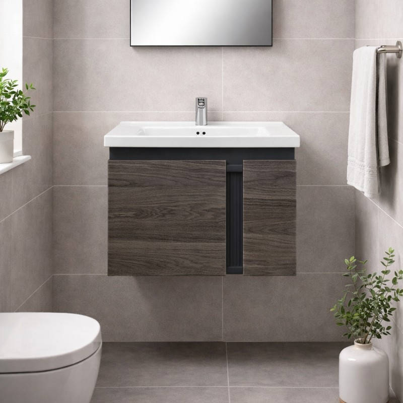Mueble de Baño Aéreo Gris 60x48cm