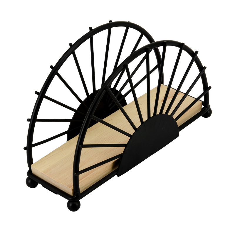 Porta Servilleta Bevel Negro Madera