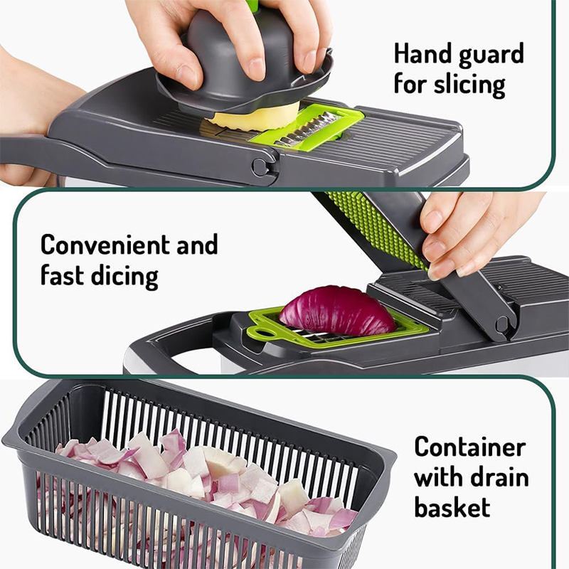 Rallador Mandolina con Base 14 Piezas