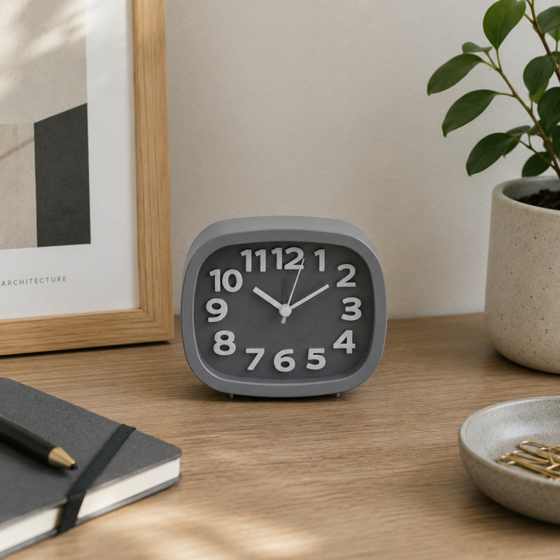 Reloj de Mesa Colby 10x12cm Gris
