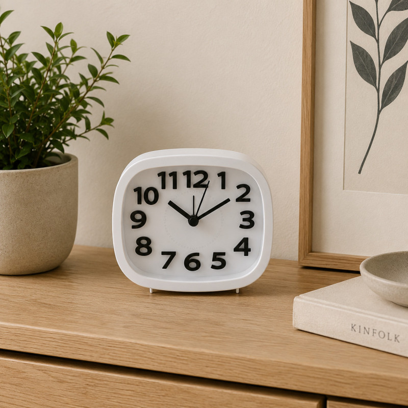 Reloj de Mesa Colby 10x12cm Blanco