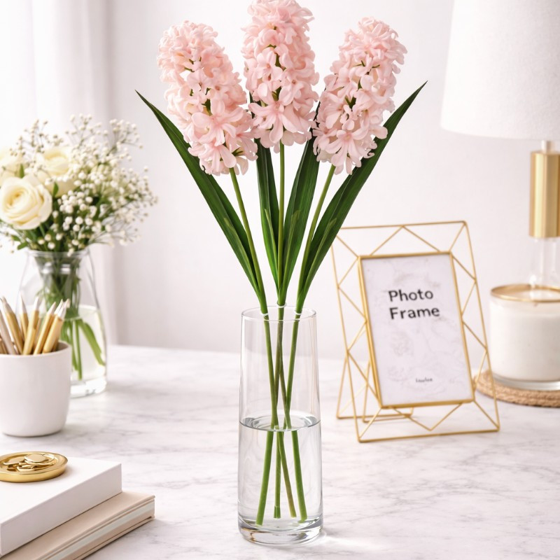 Flor Artificial Jacinto Rosada 49cm