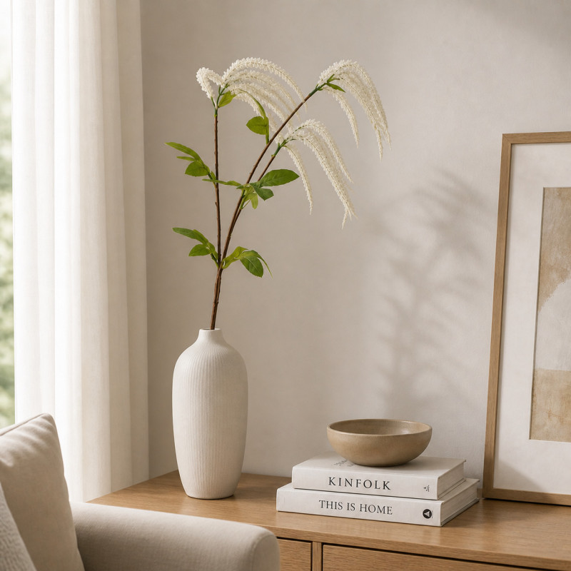 Flor Artificial Astilbe Blanca 75cm