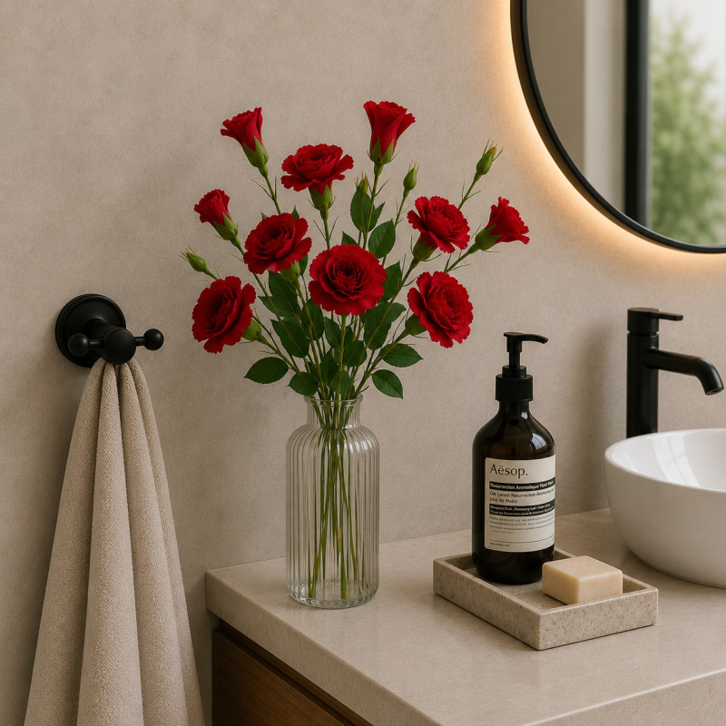 Flor Artificial Clavel Roja 50cm 