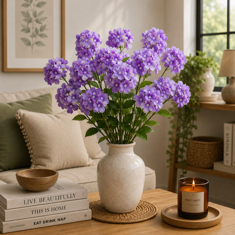Flor Artificial Geranio Lila 70cm