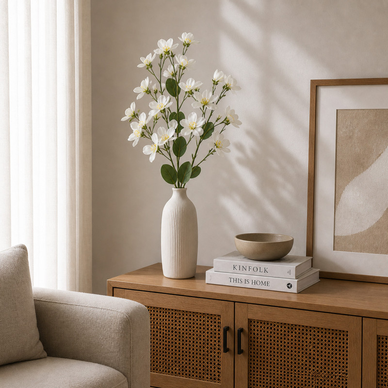 Flor Artificial Magnolia Blanca 84cm