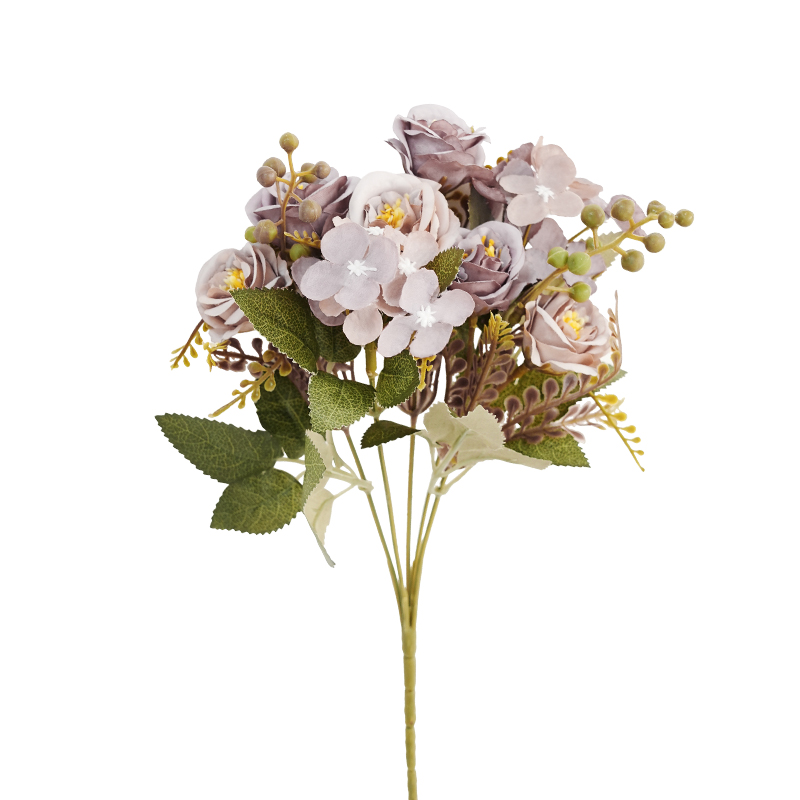 Flor Artificial Rosa Mix Morado 30cm