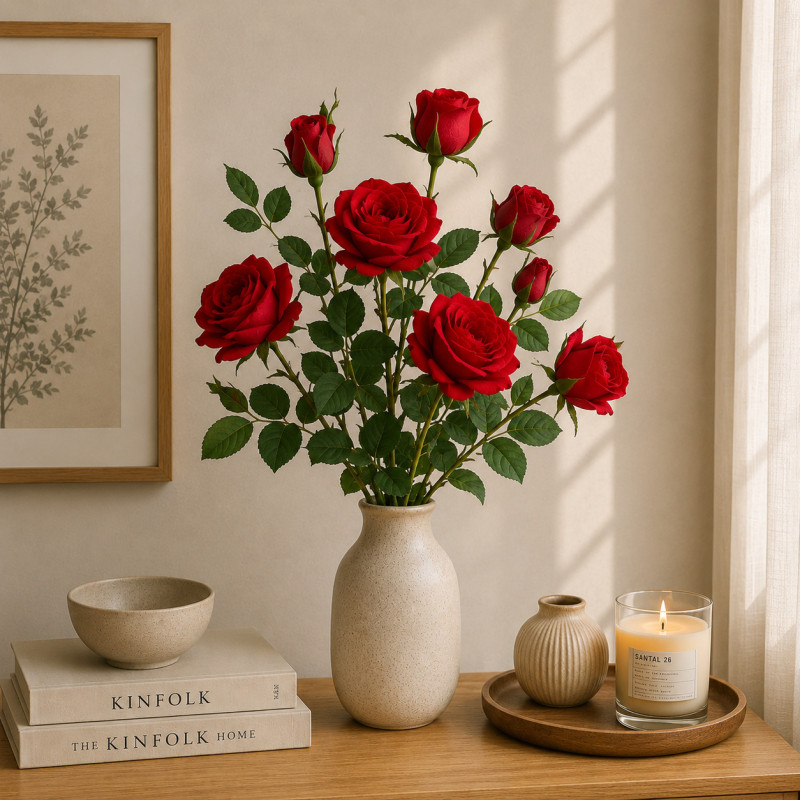 Flor Rosa Roja 48cm