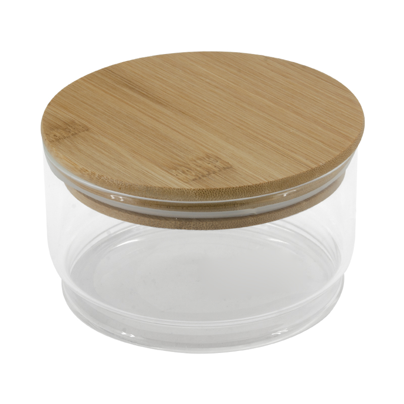 Repostero de Vidrio Hermético Bambú 500ml