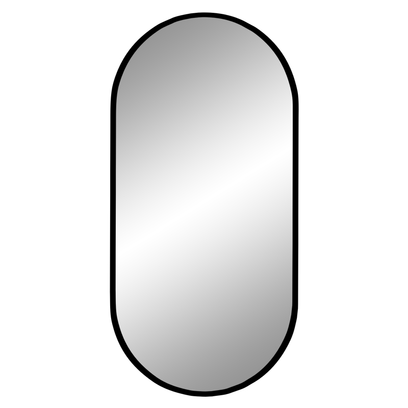 Espejo con Borde Negro Oval 80x40cm