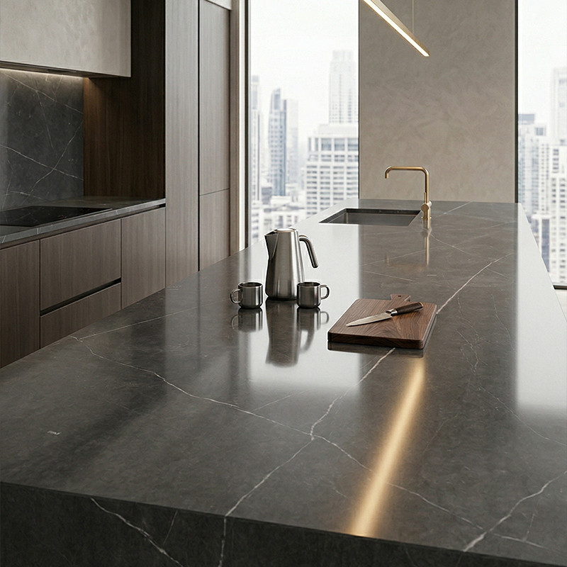 Piedra Sinterizada 80x260cm Armani Grey Pulido de 15mm (2.08)