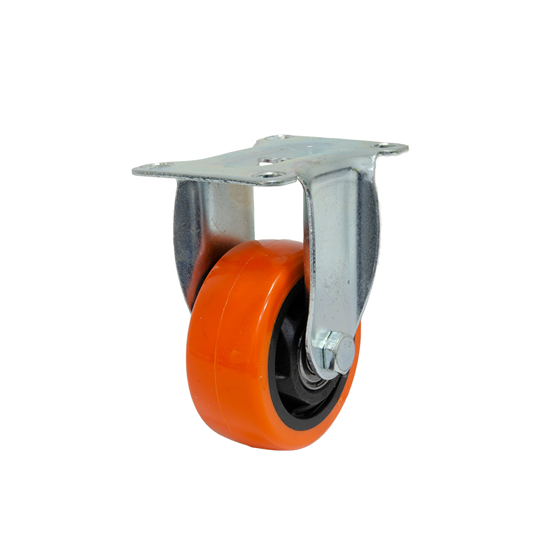 Garrucha Rueda PVC Naranja con Plataforma Fija 3"