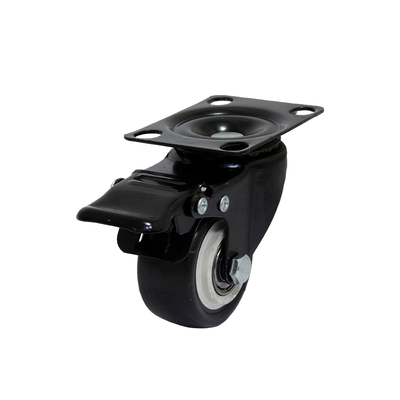 Garrucha Rueda PVC Negra con Plataforma y Freno 5"