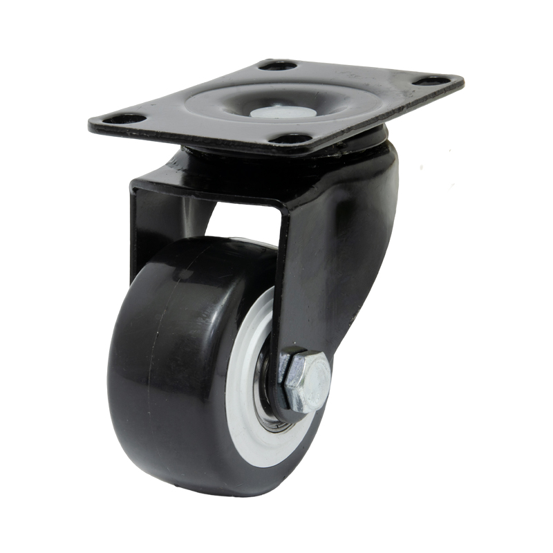 Garrucha Rueda PVC Negra con Plataforma 2"