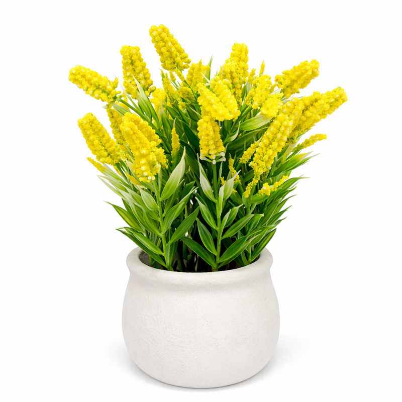 Maceta Cerámica con Flor  Amarilla 22cm