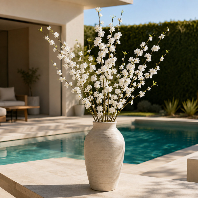 Rama Flor Cerezo Artificial Blanca 75cm