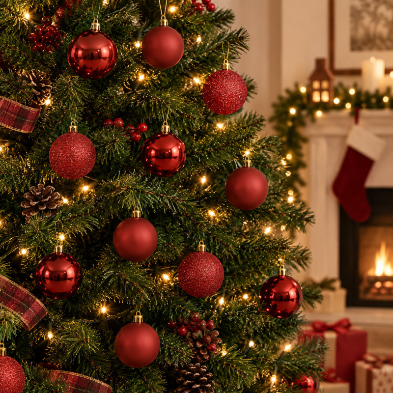 Bola Navidad Basic Roja 5cm 6 Piezas