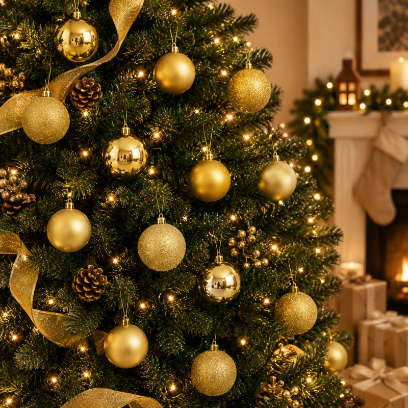 Bola Navidad Basic Oro 5cm 6 Piezas