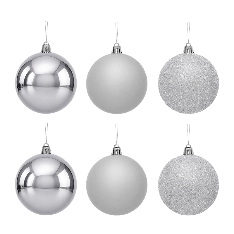 Bola Navidad Basic Plata 6cm 6 Piezas