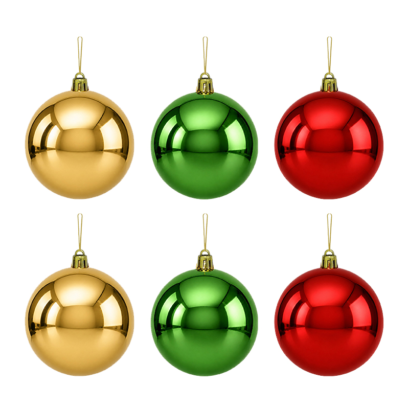Bola Navidad Basic Rojo Verde Oro 6cm 6 Piezas