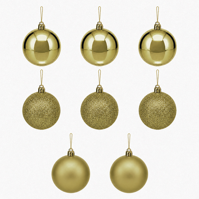 Bola Navidad Oro 5cm 8 Piezas