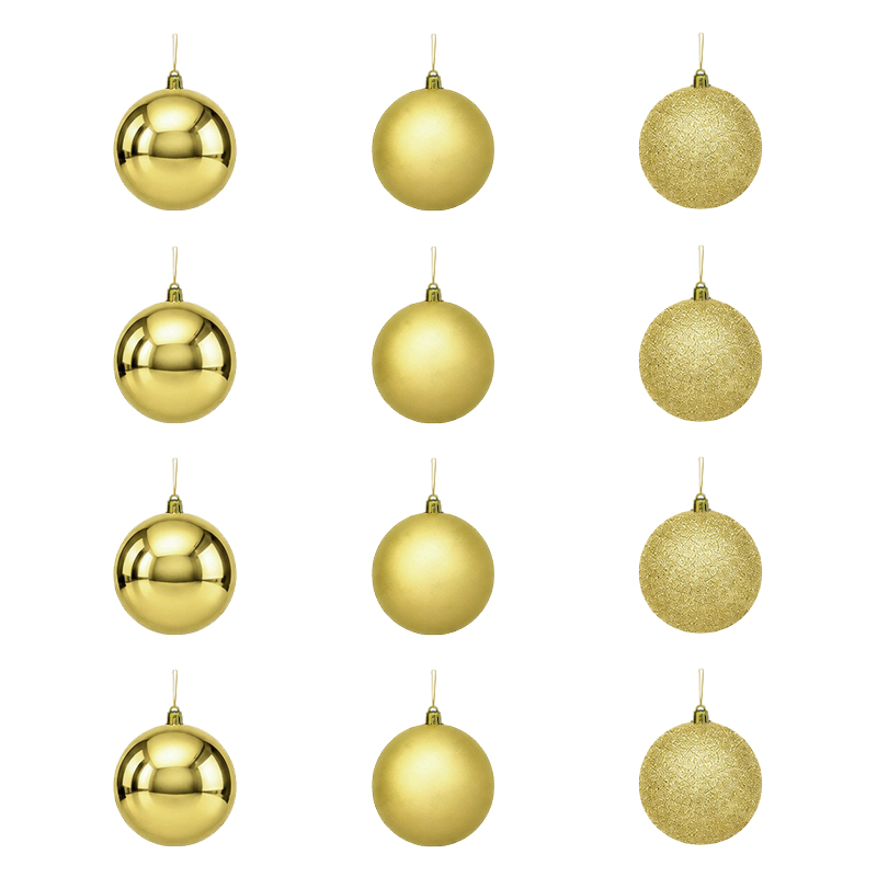 Bola Navidad Oro 5cm 12 Piezas