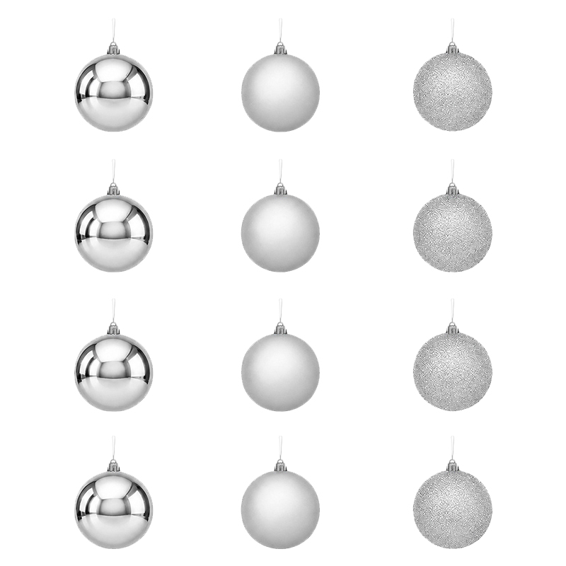 Bola Navidad Plata 5cm 12 Piezas