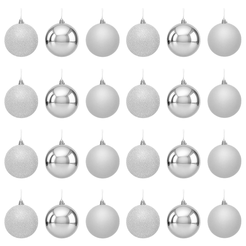 Bola Navidad Plata 5cm 24 Piezas