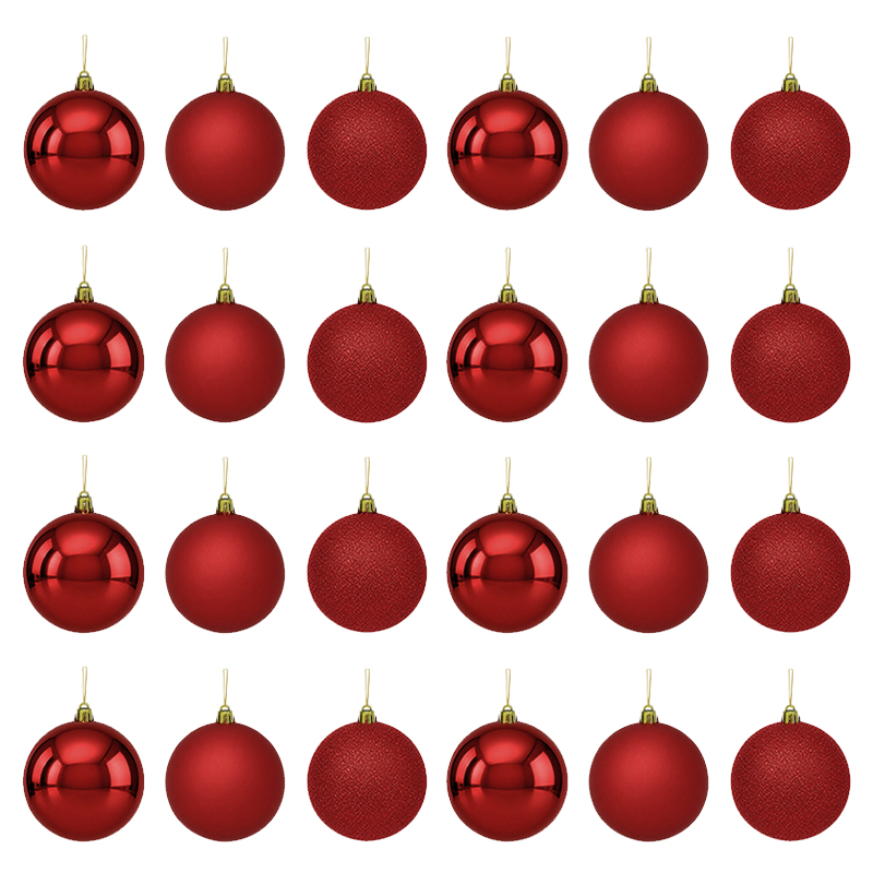 Bola Navidad  Roja 6cm 24 Piezas