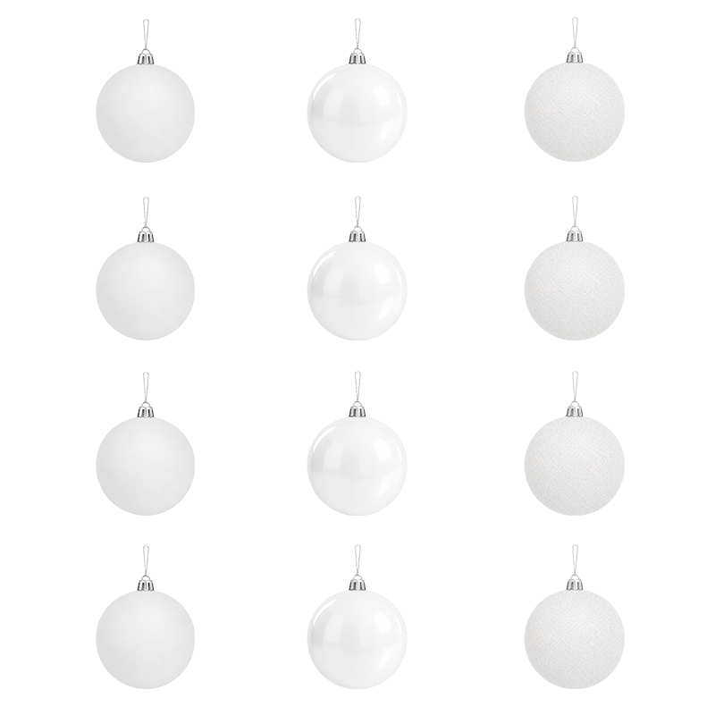 Bola Navidad Blanca 7cm 12 Piezas