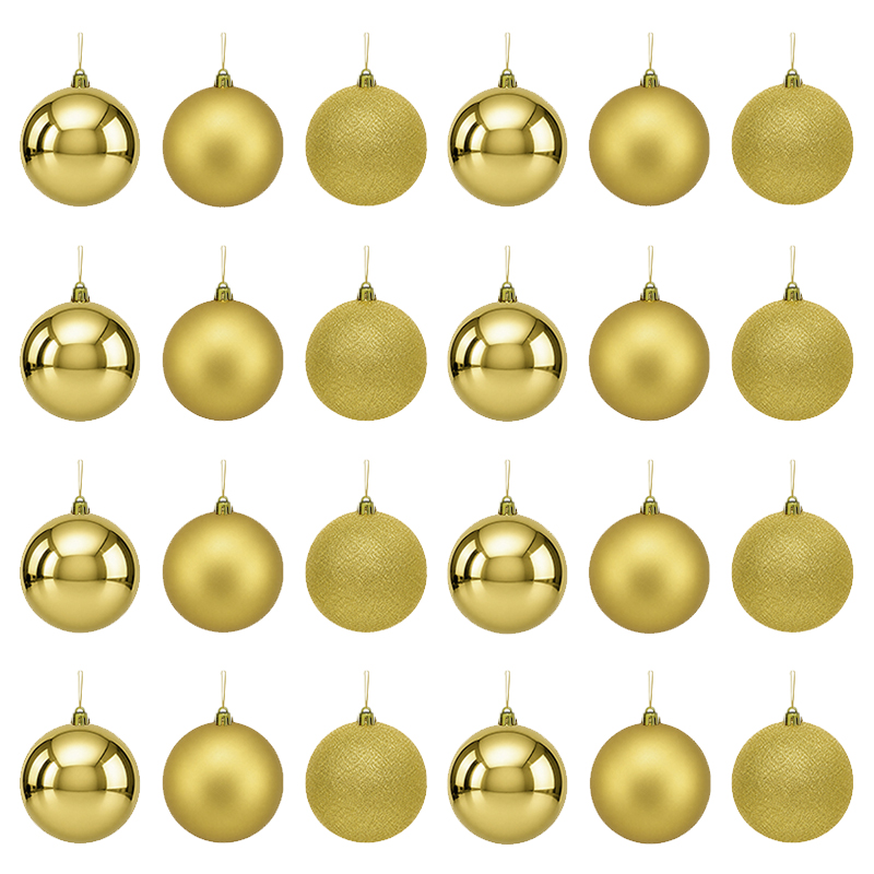 Bola Navidad Oro 7cm 24 Piezas