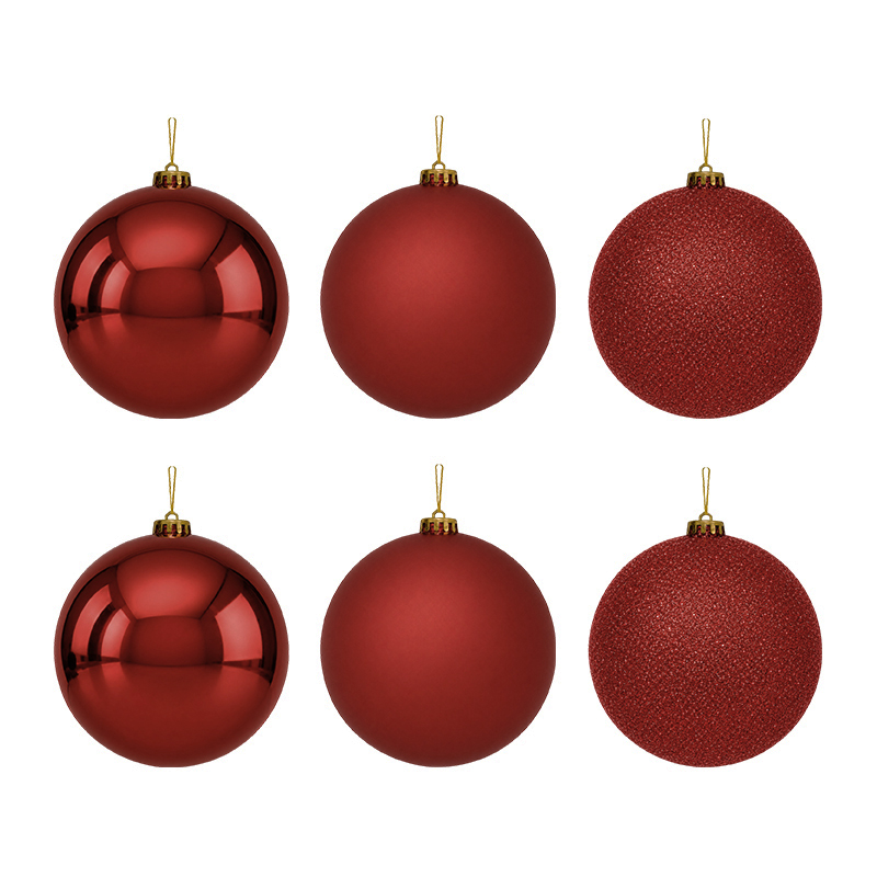 Bola Navidad Basic Roja 8cm 6 Piezas