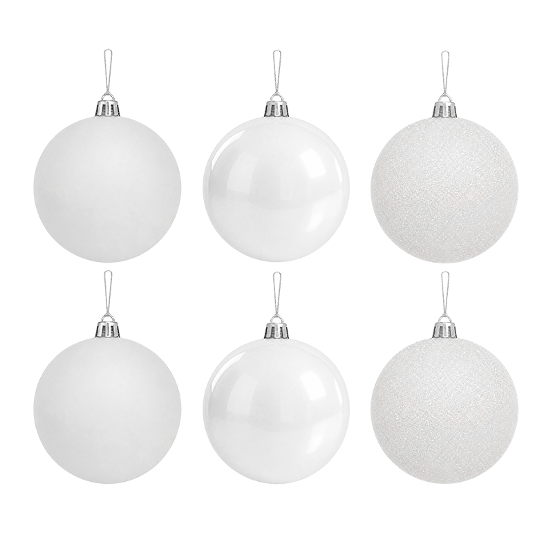 Bola Navidad Blanca 8cm 6 Piezas