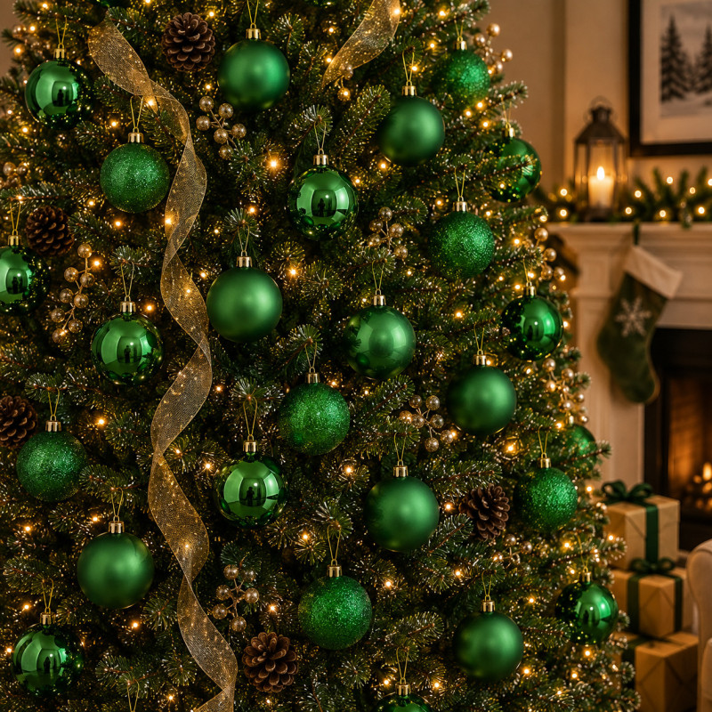 Bola Navidad Verde 6cm 6 Piezas