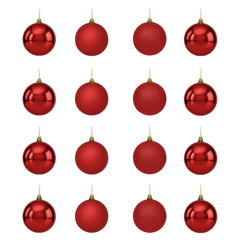 Bola Navidad Roja 8cm 16 Piezas