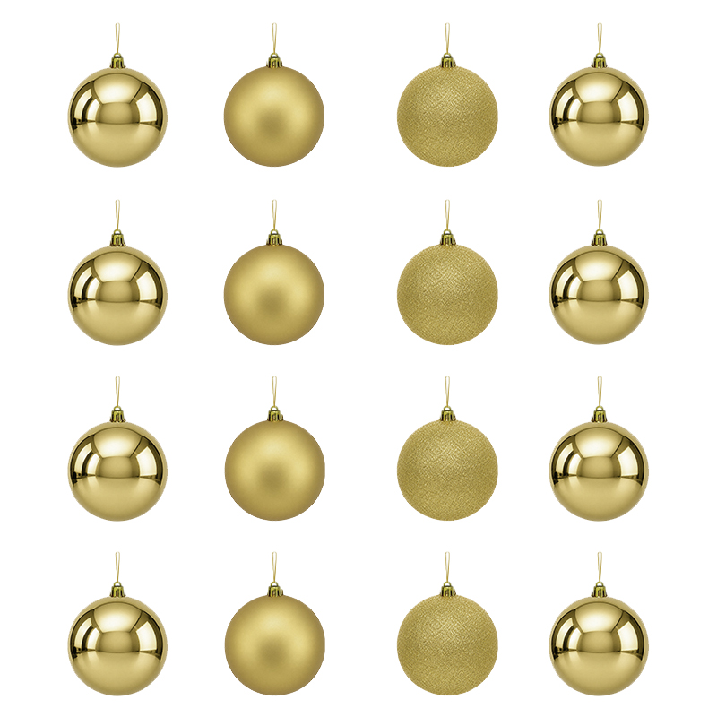 Bola Navidad Oro 8cm 16 Piezas