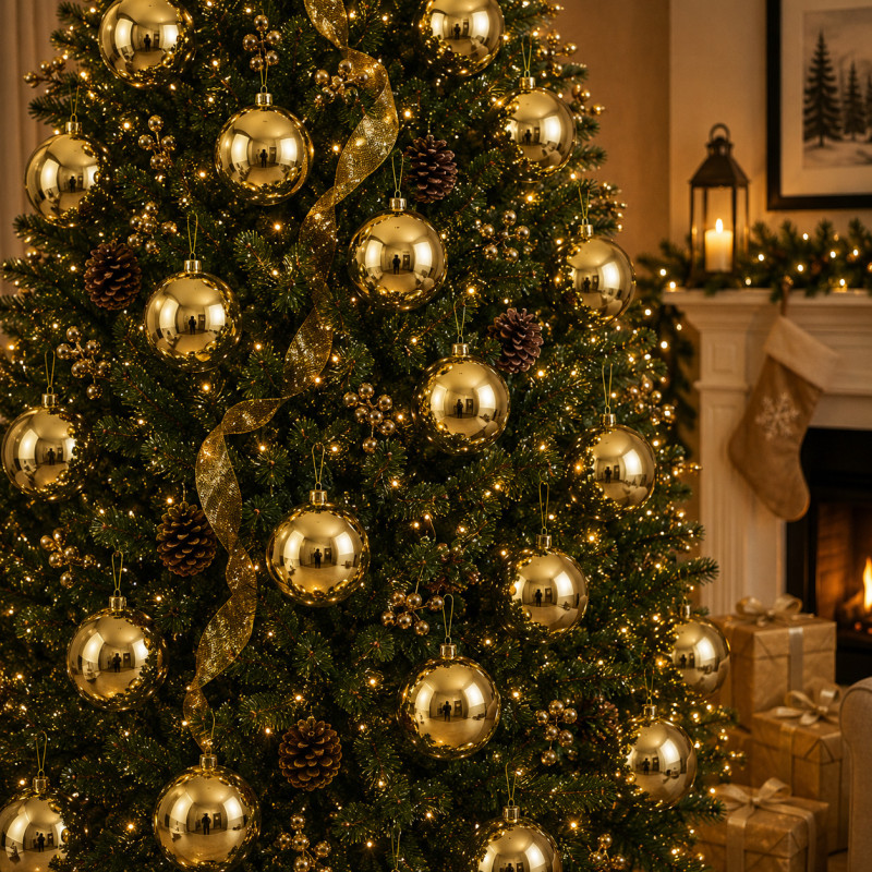 Bola Navidad  Oro 20cm Brillante