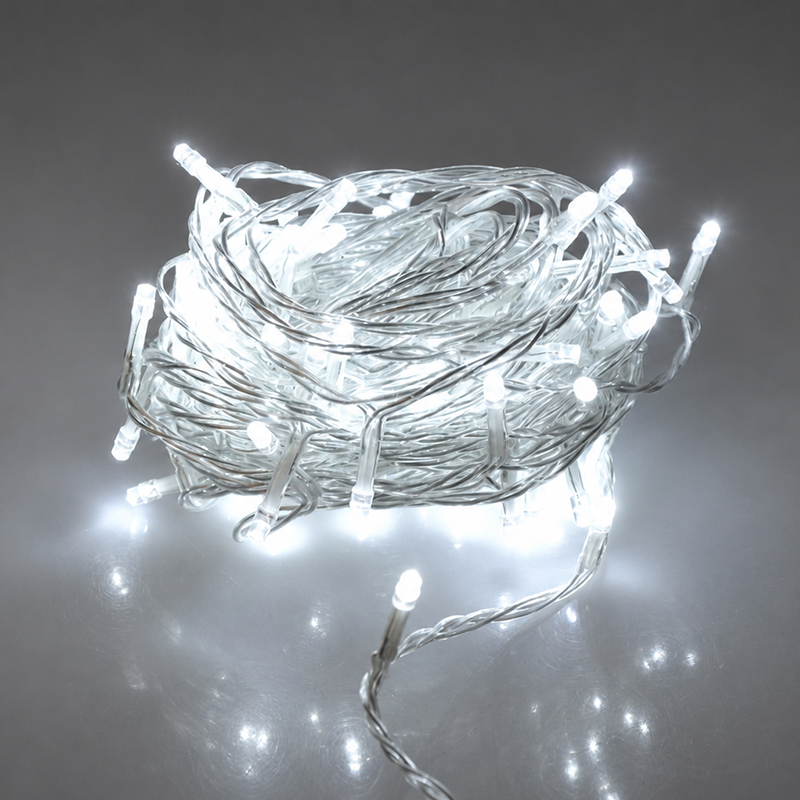 Luces Navideñas de 20 Leds Estatica de Bateria Blanca 