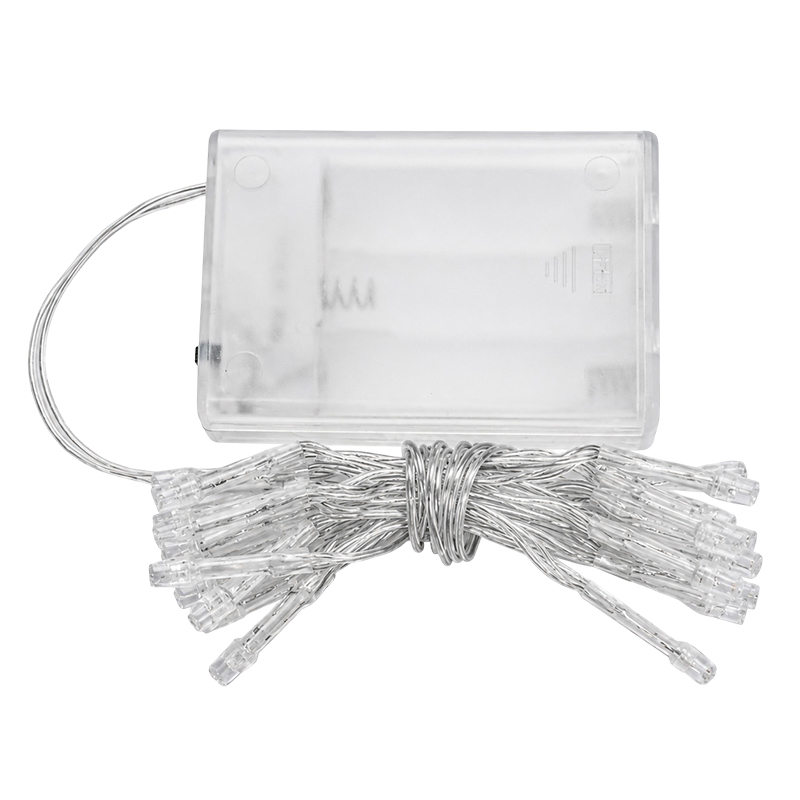 Luces Navideñas de 20 Leds Estatica de Bateria Blanca 