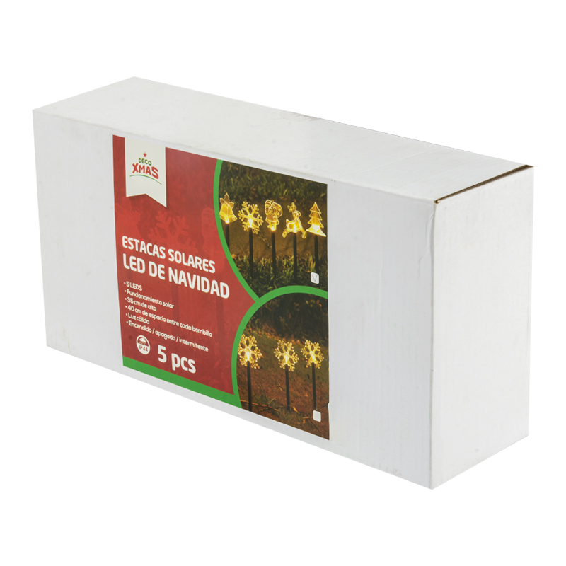 Estaca Navideña Solar para Exterior con Varios Diseños X5 Piezas 