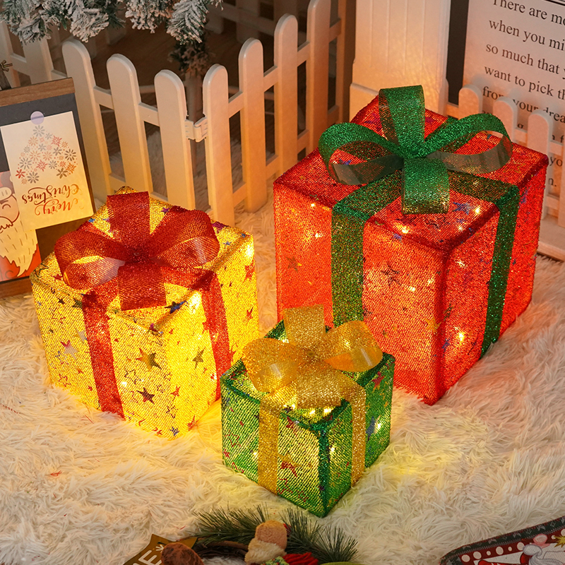 Regalos de Navidad con Luz Rojo Verde y Amarillo 