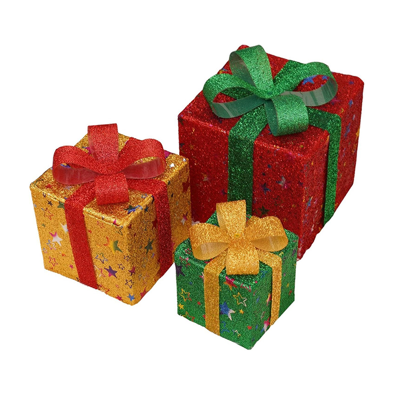 Regalos de Navidad con Luz Rojo Verde y Amarillo 