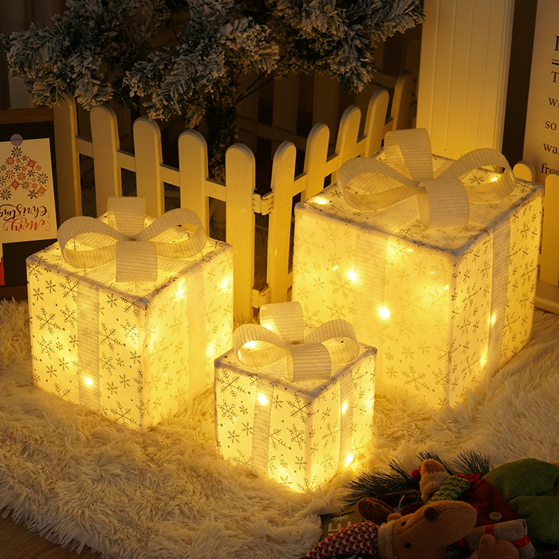 Regalos de Navidad con Luz Blanco 